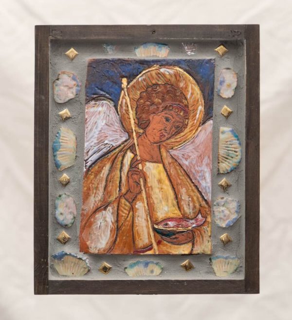 St. Raphael with Shells Retablo