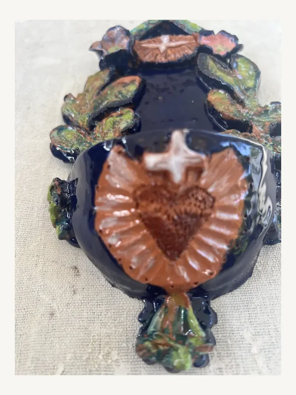 Dark Blue Garden sacred heart and holy spirit holy water font